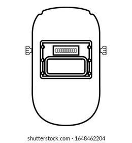 Welder mask icon outline black color vector illustration flat style image
