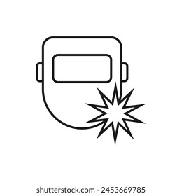 Welder mask. Welding helmet icon flat style isolated on white background. Vector illustration