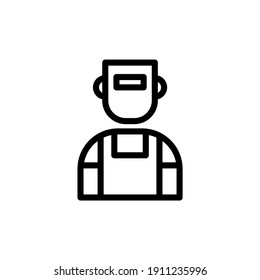 welder metal vector line icon
