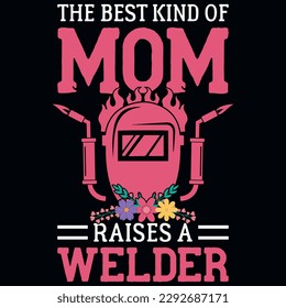 Welder mom graphics tshirt design 