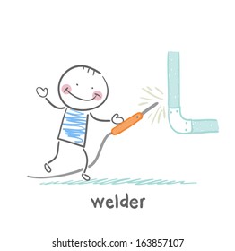welder near the pipe
