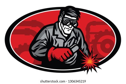 Welder On Work Stock Vector (Royalty Free) 1306345219 | Shutterstock