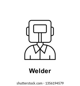welder outline icon. Element of labor day illustration icon. Signs and symbols can be used for web, logo, mobile app, UI, UX