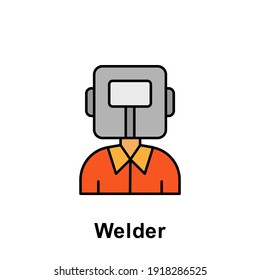 icono de contorno de soldador. Elemento de icono de ilustración del día laboral. Los signos y símbolos se pueden utilizar para web, logotipo, aplicación móvil, interfaz de usuario, UX