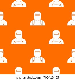Welder pattern repeat seamless in orange color for any design. Vector geometric illustration