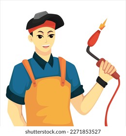 Welder Profession Character Design Illustration