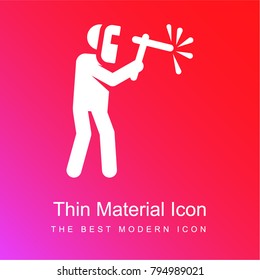 Welder red and pink gradient material white icon minimal design