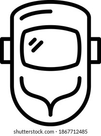 Welder Safety Gear Vector Icon Design, Arc equipment welding and Metal Work Symbol on white background, Construction and Industrial manufacturing Sign, Protection Shield Concept,