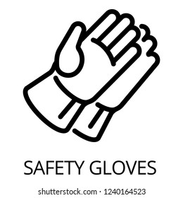 Welder safety gloves icon. Outline welder safety gloves vector icon for web design isolated on white background