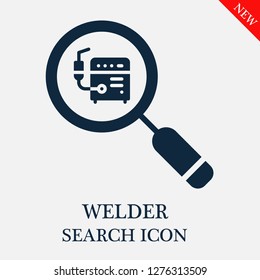 Welder search icon. Editable Welder search icon for web or mobile.