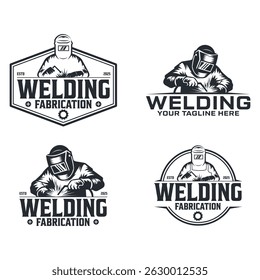 welder service logo, welding workshop logo vector template