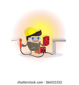 Welder Technician vector cartoon so cute