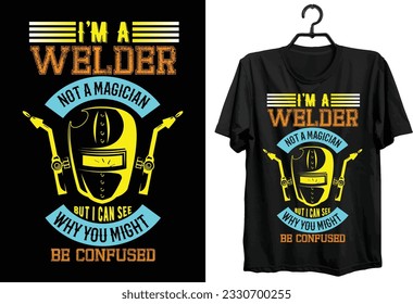 Welder T-shirt Design. Typography, Custom, Vector t-shirt design. World all Welder t-shirt design.
