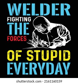 Welder T-Shirt Design Vector EPS File