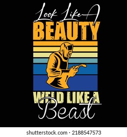 Welder typography and t shirt design