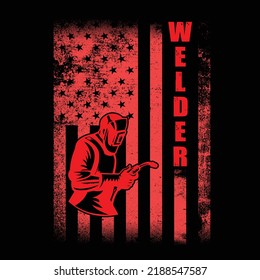 Welder typography and t shirt design