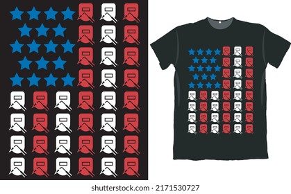 Welder USA Flag T Shirt Design