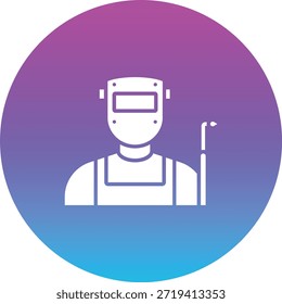 Icono de Vector de soldador. Se puede utilizar para aplicaciones de impresión, móviles y de Web.