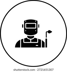 Icono de Vector de soldador. Se puede utilizar para aplicaciones de impresión, móviles y de Web.