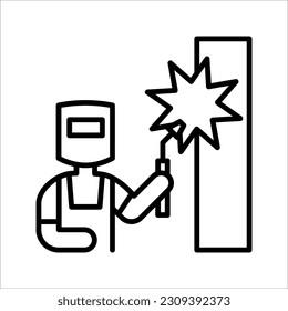 welder vector icon. welder outline icon from editable industry concept, simple element illustration on white background.