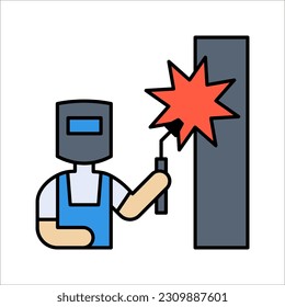 welder vector icon. welder outline icon from editable industry concept, simple element illustration on white background.