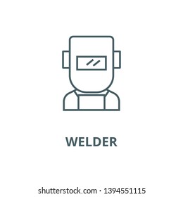 Welder vector line icon, linear concept, outline sign, symbol