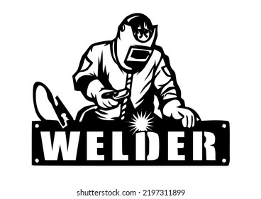 Welder Vector, on White Background 