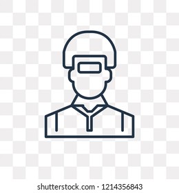 Welder vector outline icon isolated on transparent background, high quality linear Welder transparency concept can be used web and mobile