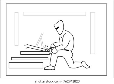 Welder vector silhuette simple