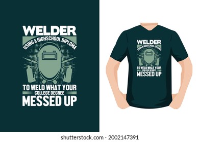 Diseño de camisas de vectores de soldadura
