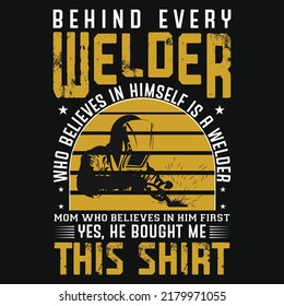 Welder vintage graphic tshirt design vector illustration 