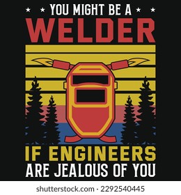 Welder vintages tshirt design vector design 