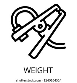 Welder weight icon. Outline welder weight vector icon for web design isolated on white background