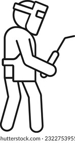 welder welding people mask person Outline