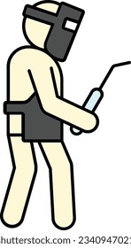 welder welding people mask person Outline