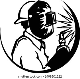 Welder Welding Torch Vector Silhouette