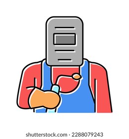 welder worker color icon vector. welder worker sign. isolated symbol illustration