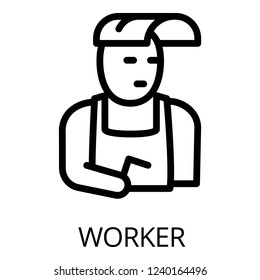 Welder worker icon. Outline welder worker vector icon for web design isolated on white background
