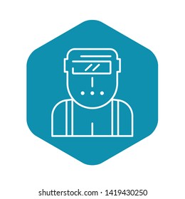 Welder worker icon. Outline welder worker vector icon for web design isolated on white background