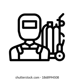 welder worker line icon vector. welder worker sign. isolated contour symbol black illustration