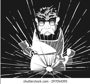 welder at work.grunge style vector 2