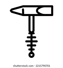 welders hammer line icon vector. welders hammer sign. isolated contour symbol black illustration