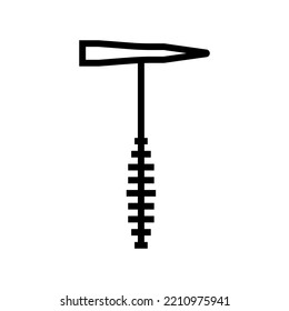 soldadora martillo vector de icono de línea de herramienta. signo de la herramienta martillo de soldadura. símbolo de contorno aislado ilustración negra