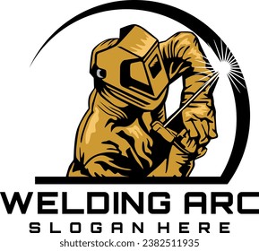 welding arc illustration logo design vector 