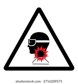 Schweißen ARC tragen richtigen Augenschutz Symbol-Zeichen, Vektorgrafik einzeln auf weißem Hintergrund Label .EPS10