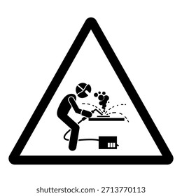 Símbolo de área de soldagem, Ilustração de vetor, Isolar no fundo branco etiqueta. EPS10