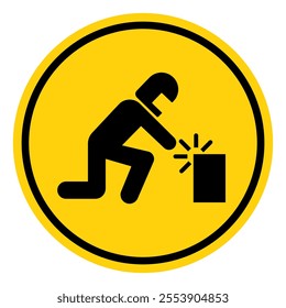 Welding Area Wear Proper Eye Protection Symbol Sign, Vector Illustration, Isolate On White Background Label.EPS10