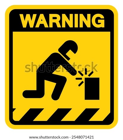 Welding Area Wear Proper Eye Protection Warning Sign, Vector Illustration, Isolate On White Background Label.EPS10