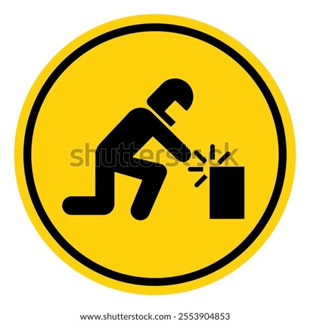 Welding Area Wear Proper Eye Protection Symbol Sign, Vector Illustration, Isolate On White Background Label.EPS10