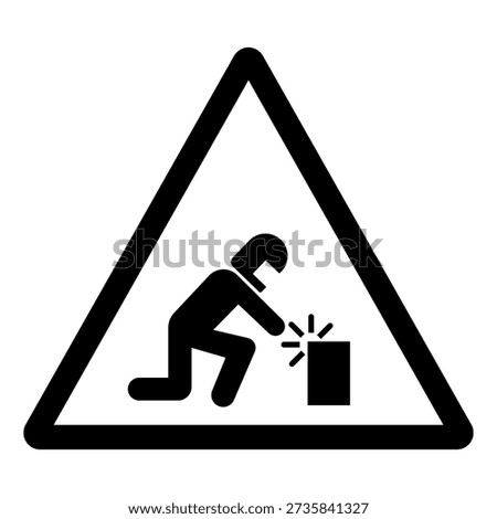 Welding Area Wear Proper Eye Protection Symbol Sign, Vector Illustration, Isolated On White Background Label .EPS10
